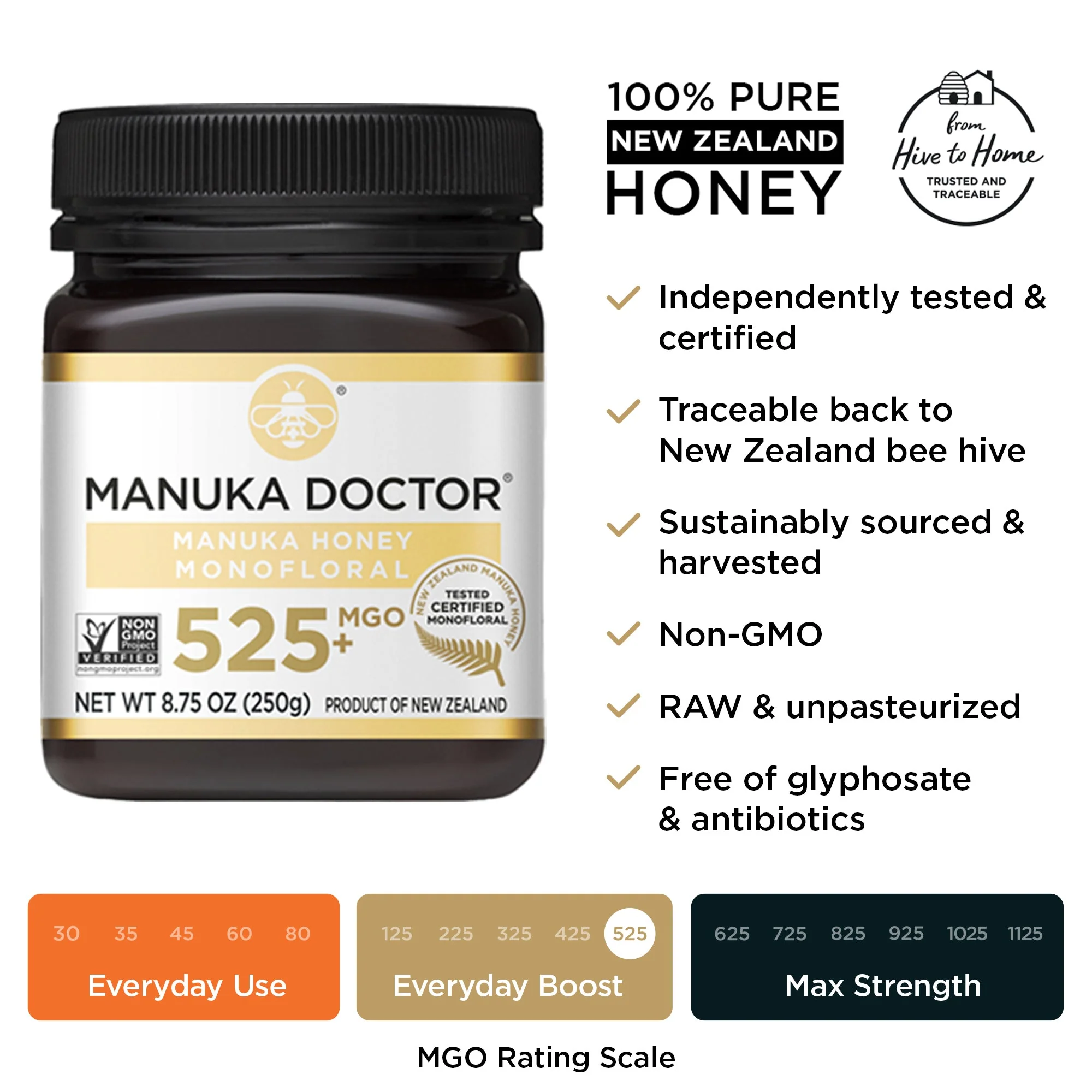 525 MGO Manuka Honey 8.75 oz - Image 7