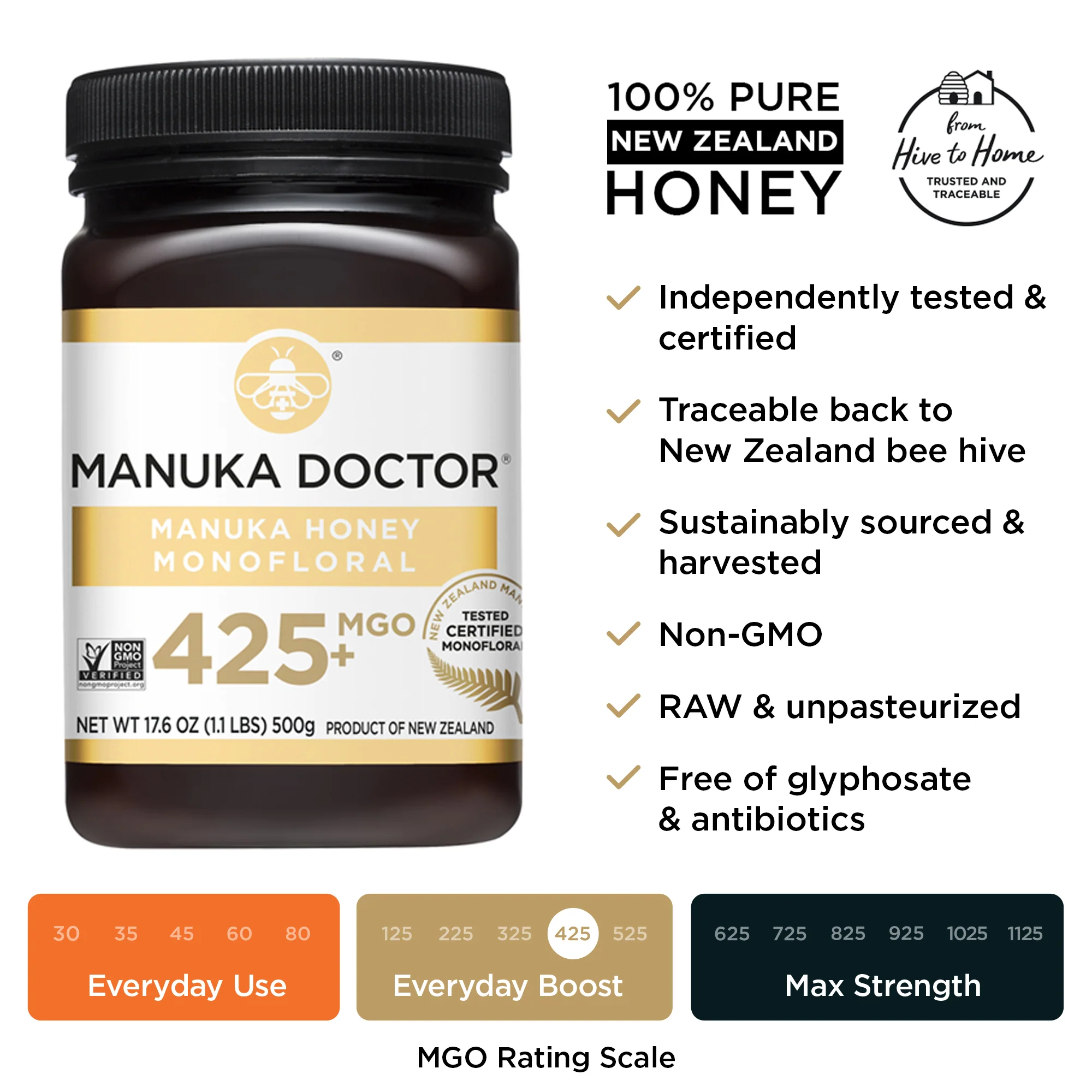 425 MGO Manuka Honey 1.1lb - Image 3