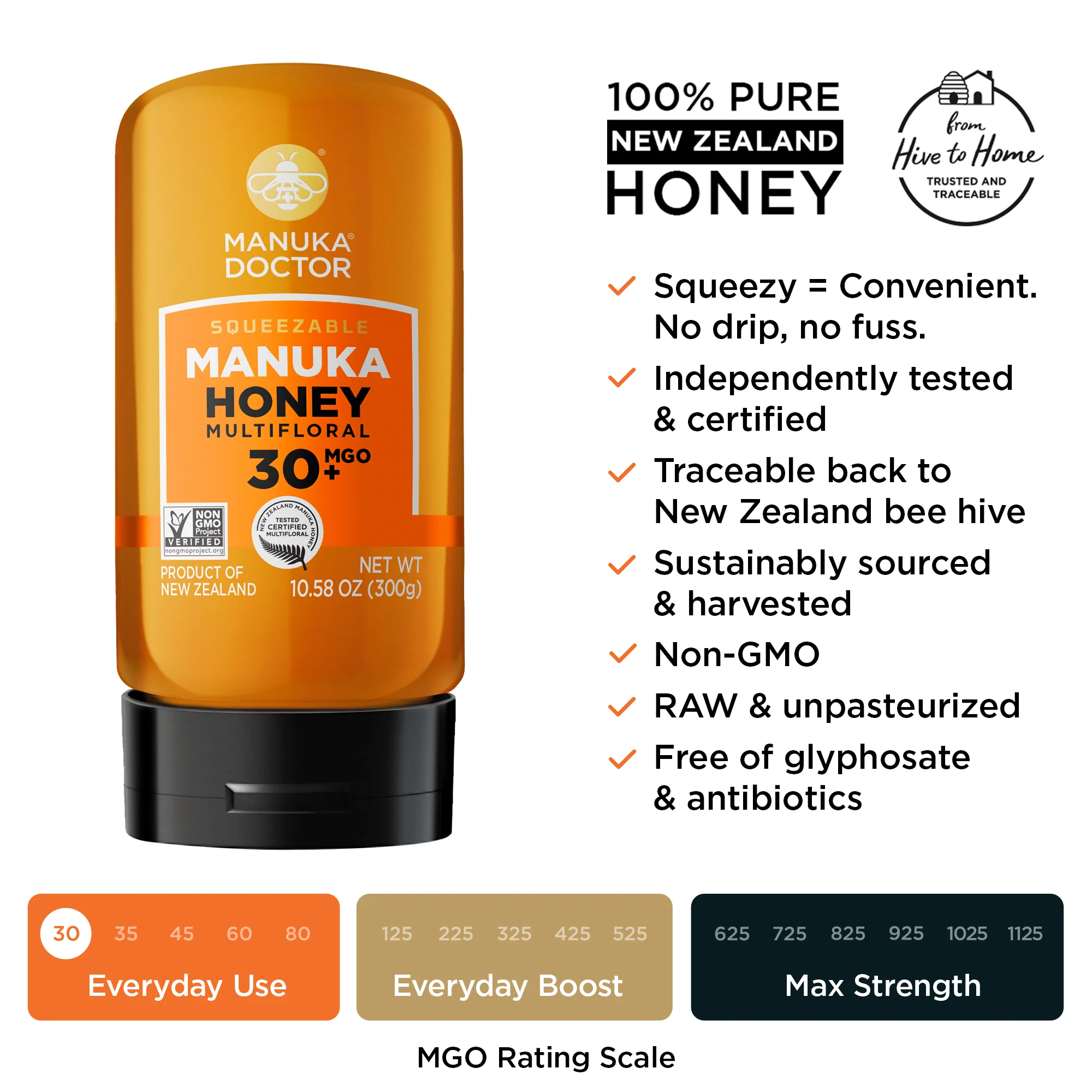 MGO 30 Manuka Honey Squeezy (10.58oz) - Image 7